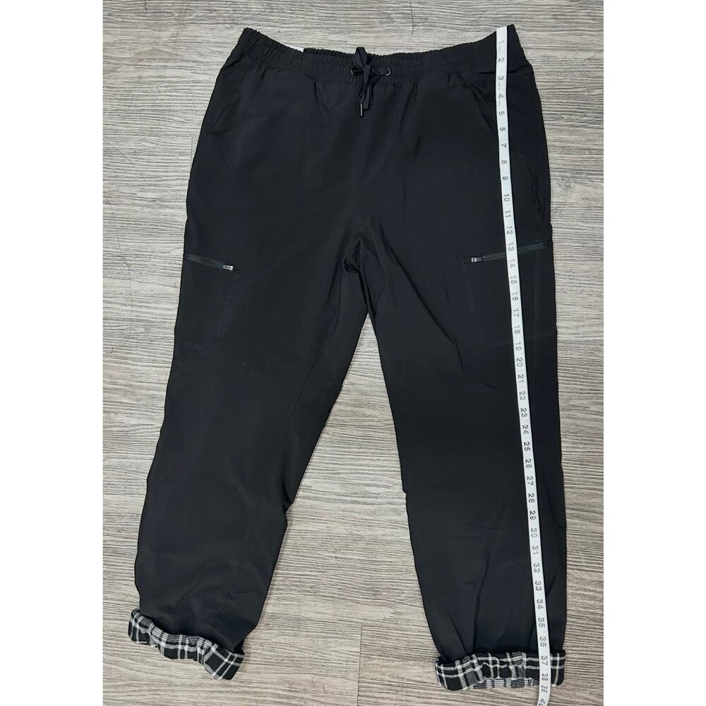 NWT Eddie Bauer Black Utility Cargo Pants Fleece Lined Flannel Cuffed Women 14 - Picture 5 of 8
